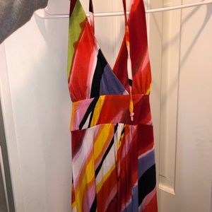 Rainbow tie dye midi dress halter top